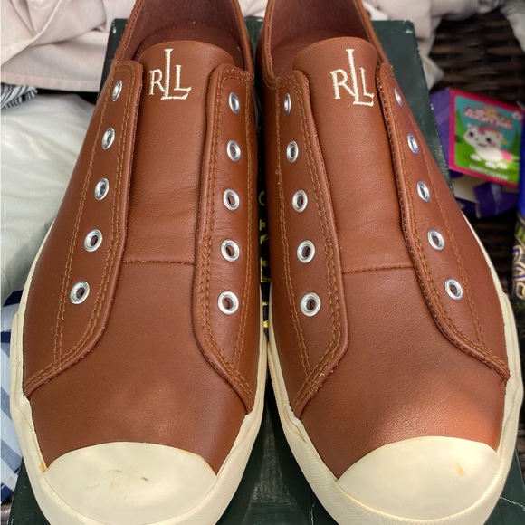 Polo Ralph Lauren Tan Leather Sneakers - Picture 2 of 2